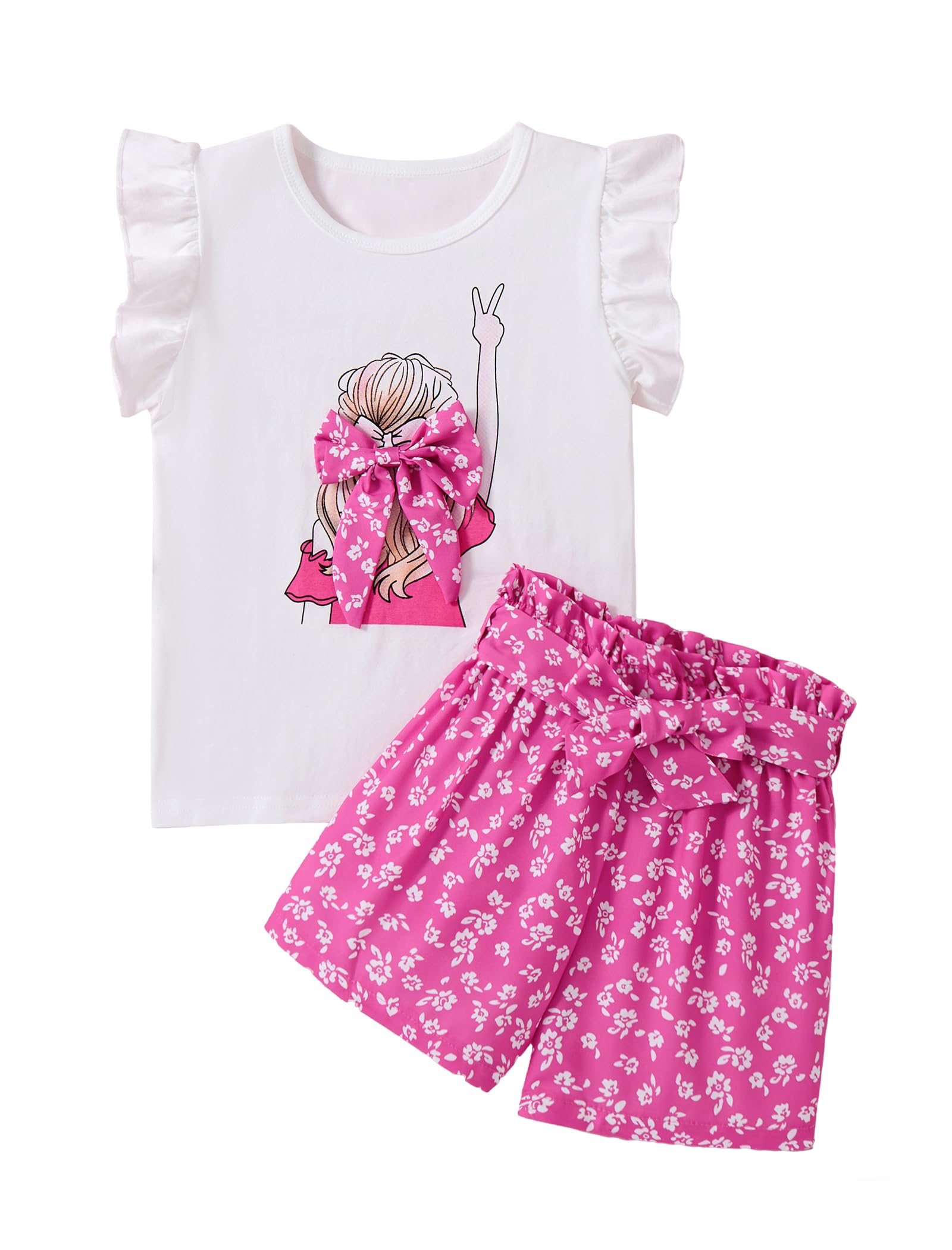 Girls Summer Outfits Cute Sleeveless Top High Waisted Short Sets with Pockets Teen Girl Clothes Size 6-14 T