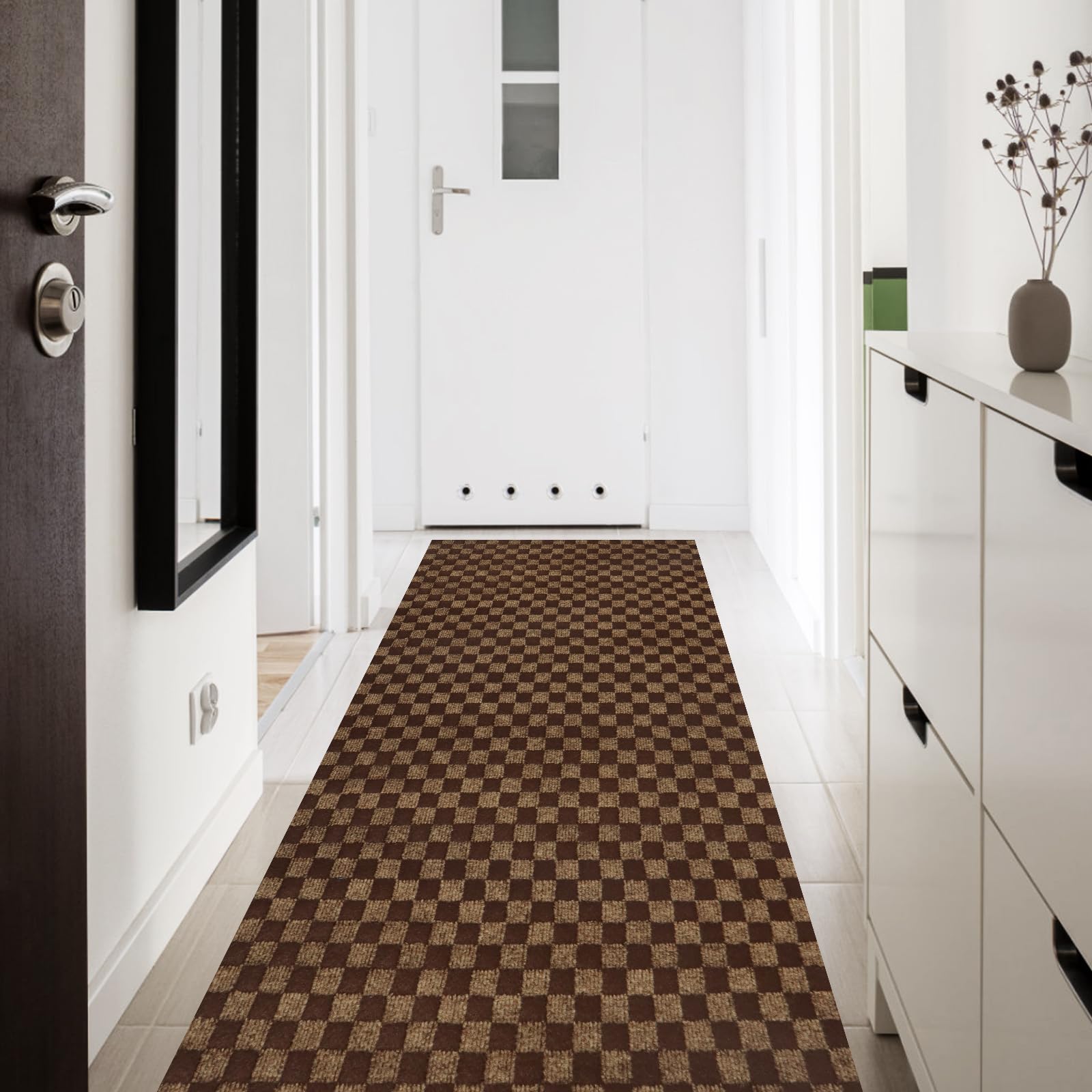 PENFHF Custom Size Runner Rug 2' x 4' Rubber Backing Non-Slip for Hallway Entryway Laundry Stair Bathroom Kitchen Indoor Outdoor Area Rug Carpet,