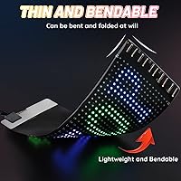 Vista 3 de KJOY - Mini letrero LED Bluetooth para coche, 17 x 7 cm, flexible, USB 5 V, señal LED digital, control por aplicación, programable