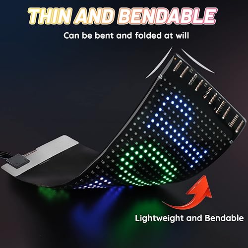 Miniatura 3 de KJOY Mini LED Car Signs, 6.7''x2.76'' Flexible USB 5V LED digital sign Bluetooth Application Control DIY Programmable Scrolling LED Sign for Car