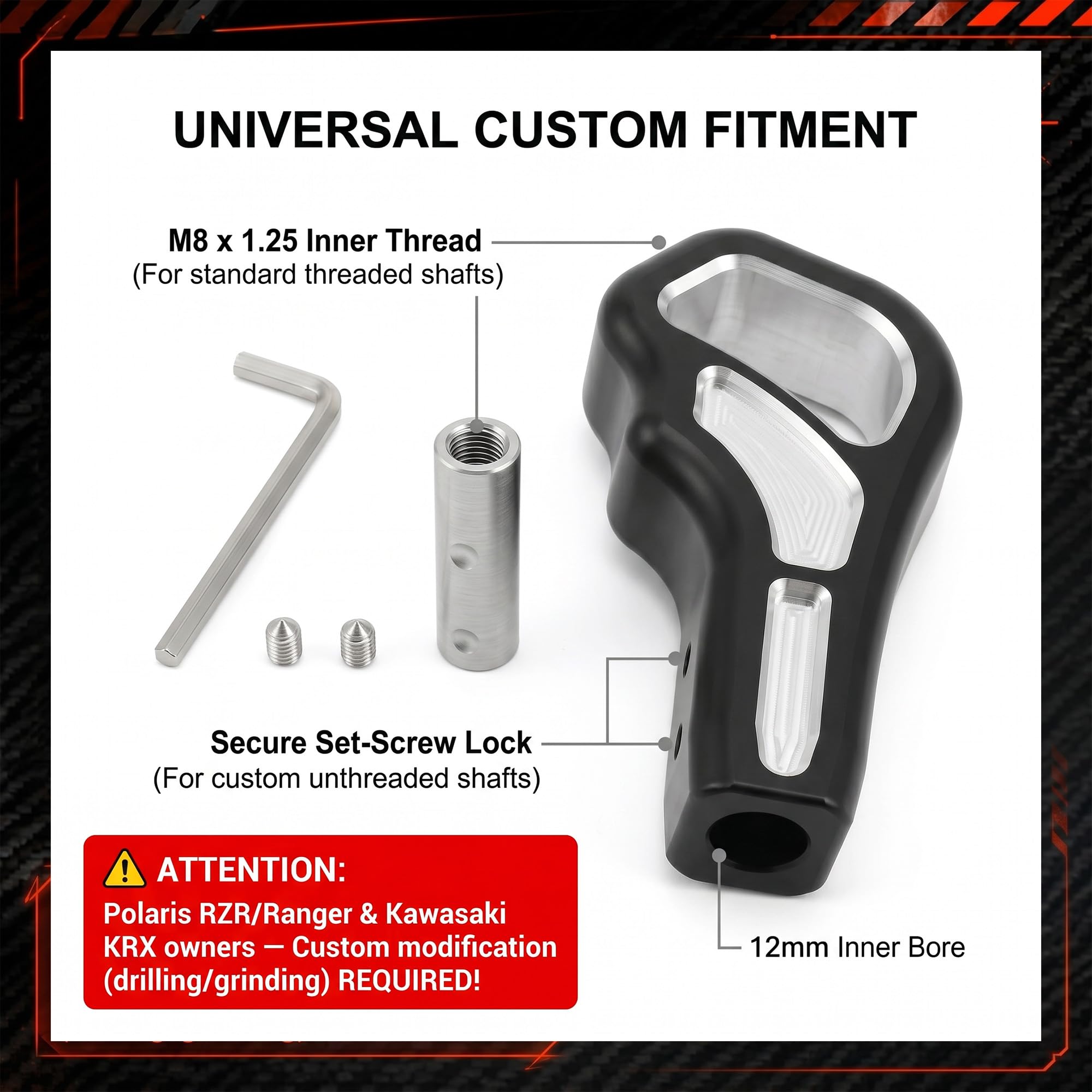 Amazon.com: Black Grip Billet Aluminum Shift Knob – CNC Machined