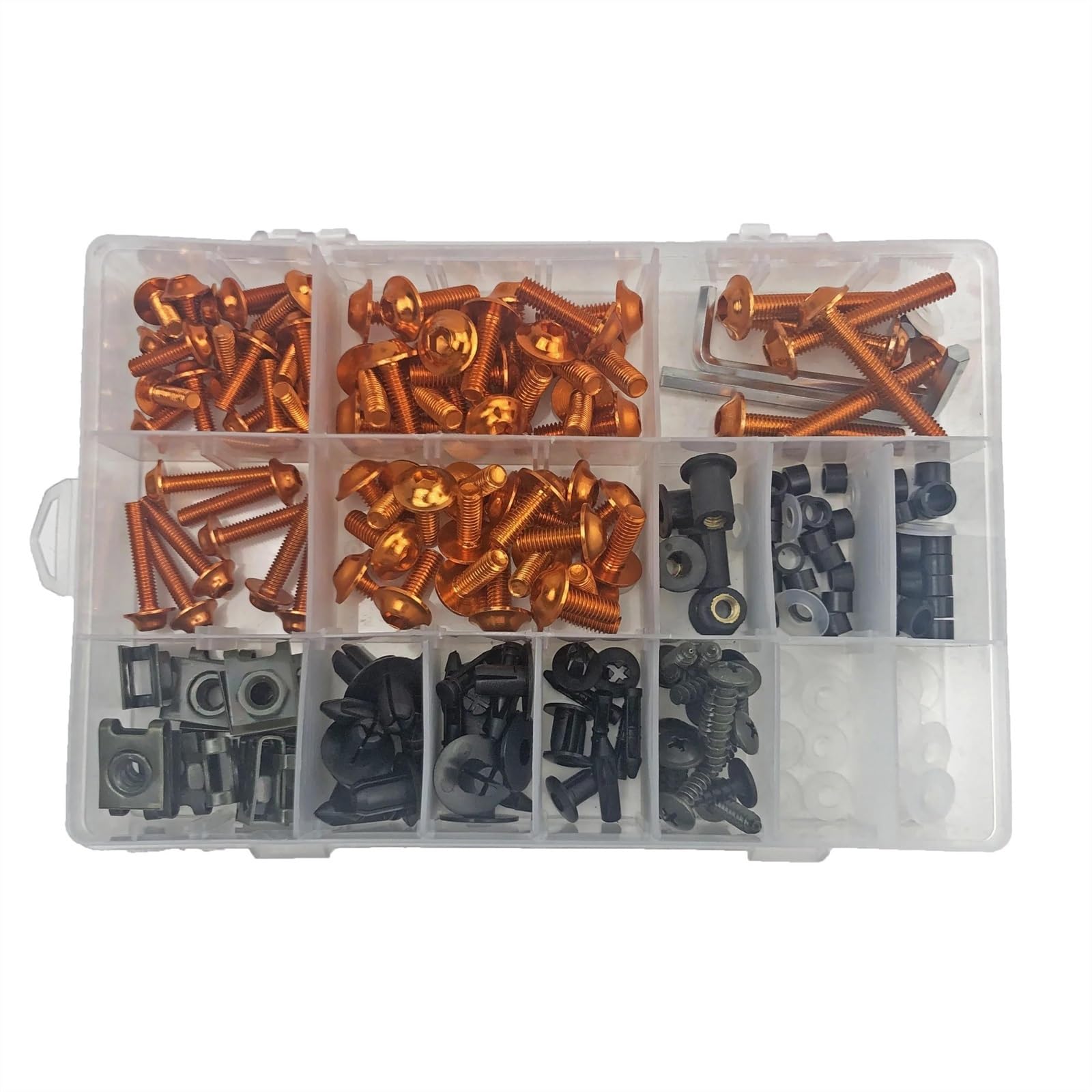 Motorcycle Fairing Bolts Kits Screws Bodywork Speed Nuts Bolt For Ducati 848 EVO 1098 1198 1098S 1098R 1198S 07-13 200x CNC Alloy(Orange)