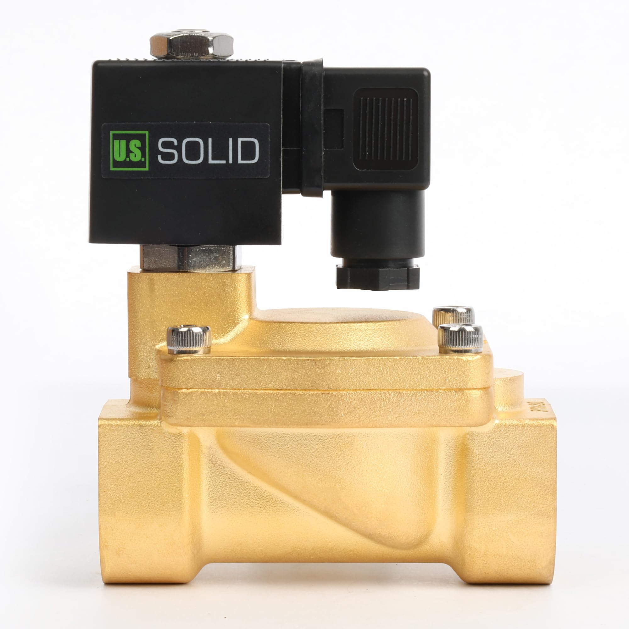 U.S. Solid Elettrovalvola a solenoide in ottone 1" G – 220V AC, 0,3–16 bar, normalmente aperta, guarnizione VITON, funzionamento pilotato