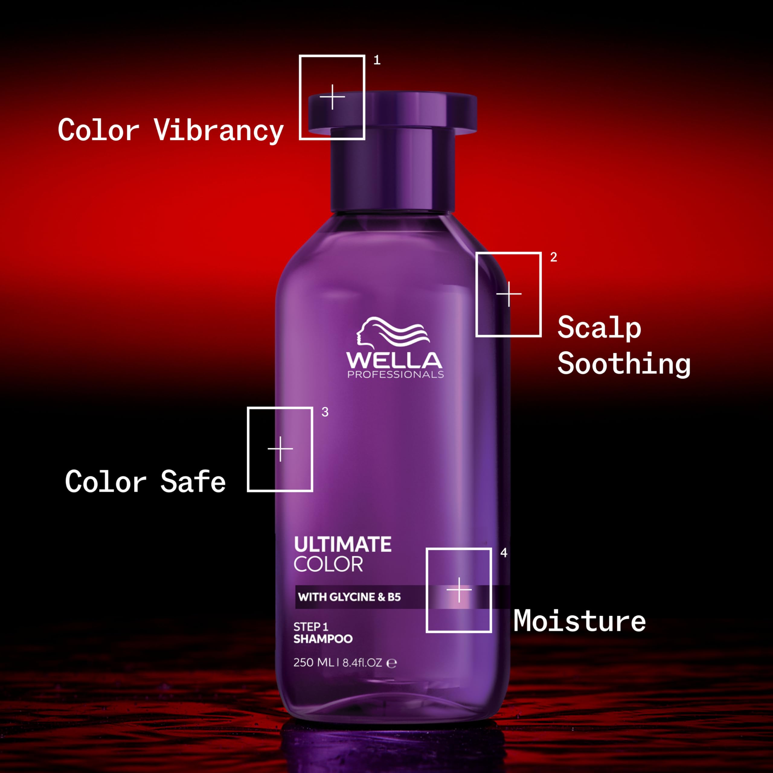 Wella Professionals Ultimate Color Step 1 – delikatny szampon bez siarczanów do włosów farbowanych, chroni i ożywia kolor, nadaje im naturalny połysk i miękkość 1 l