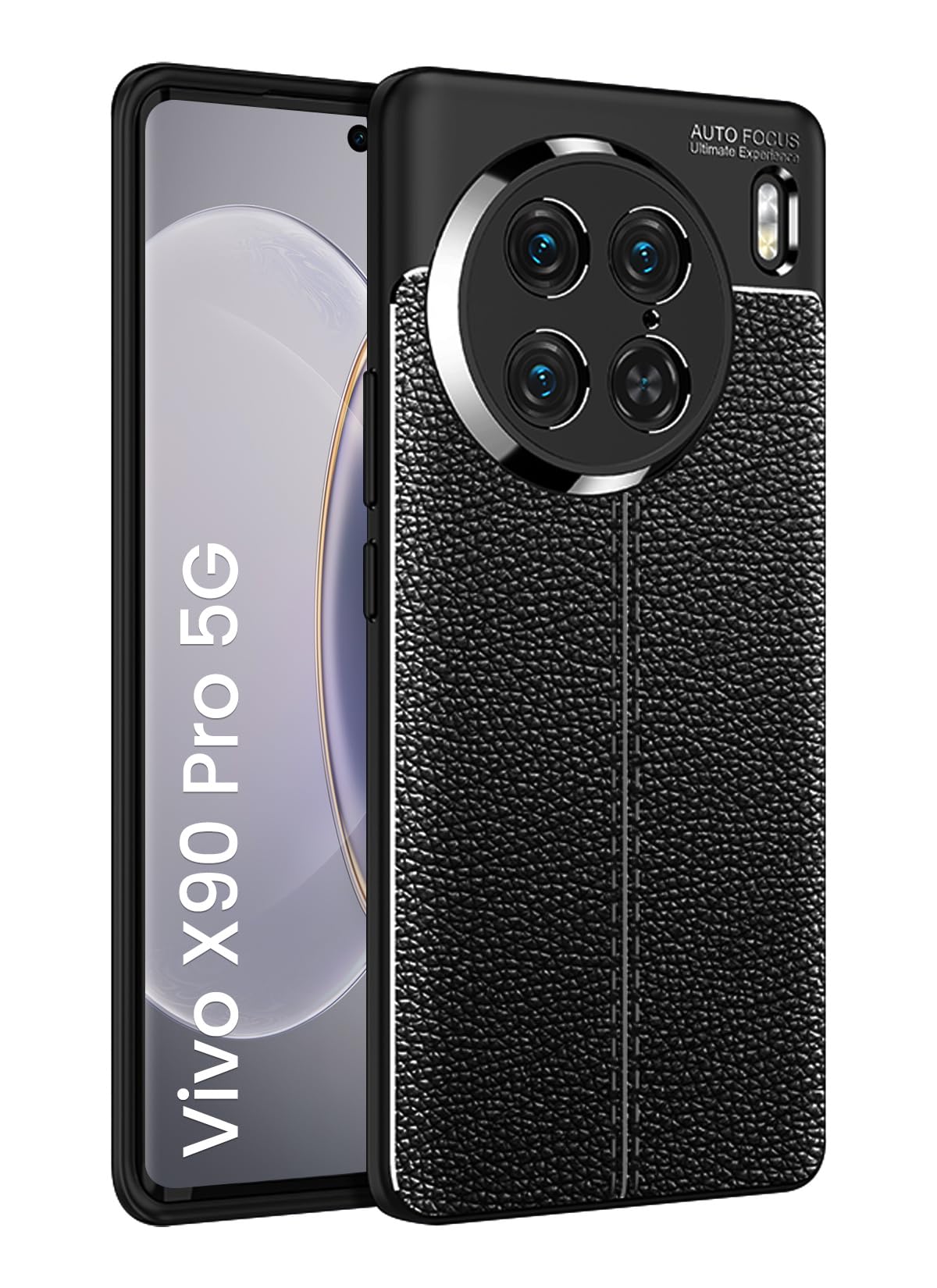 Golden Sand Cover Leather Texture Series Shockproof Armor TPU Back Cover Case for Vivo X90 Pro 5G Mobile Phone, Black (B0C3V2HM17) Amazon Price History, Amazon Price Tracker