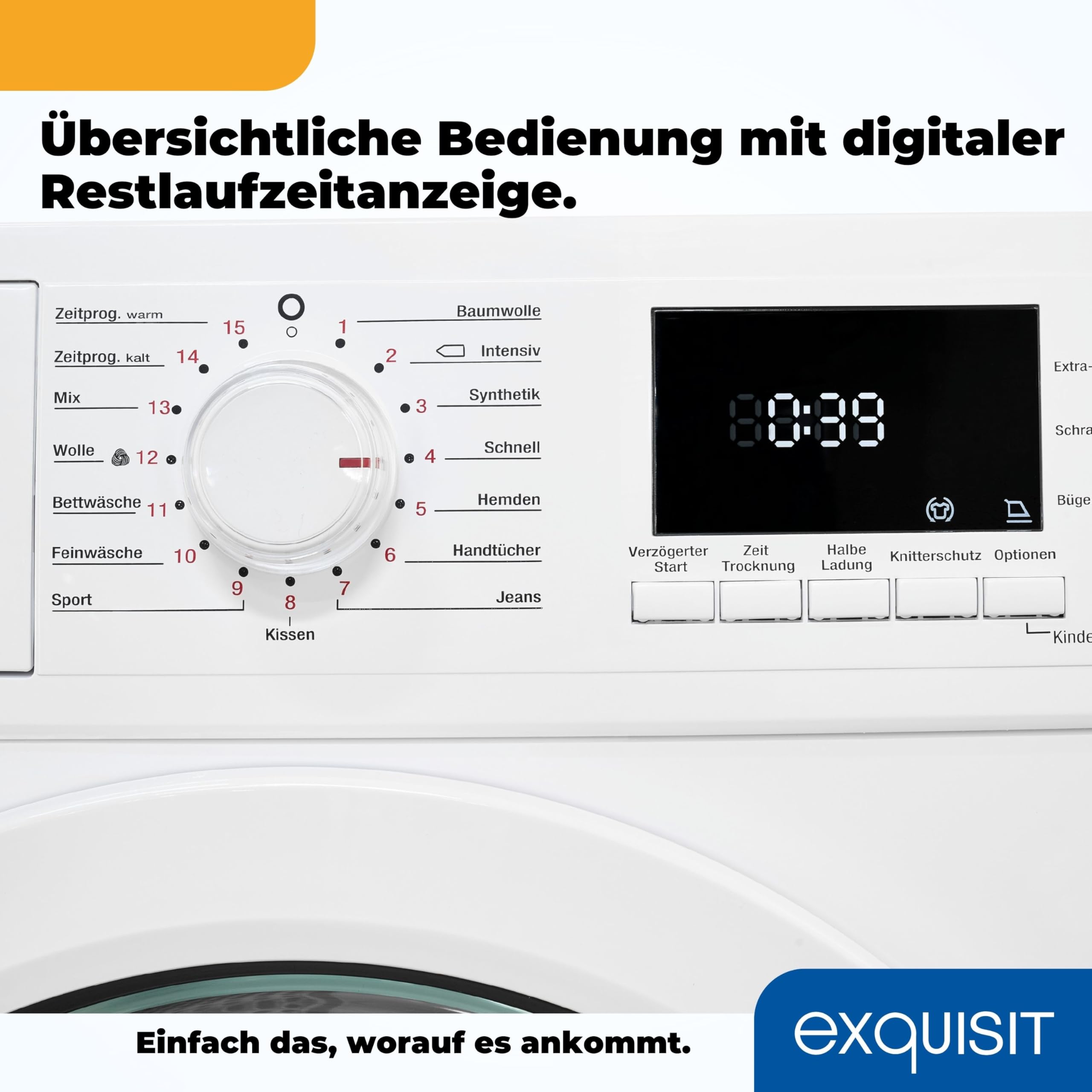 Exquisit Asciugatrice a pompa di calore TWP903-410, bianco, capacità 9 kg, classe di efficienza energetica A++, sicurezza bambini, spegnimento automatico