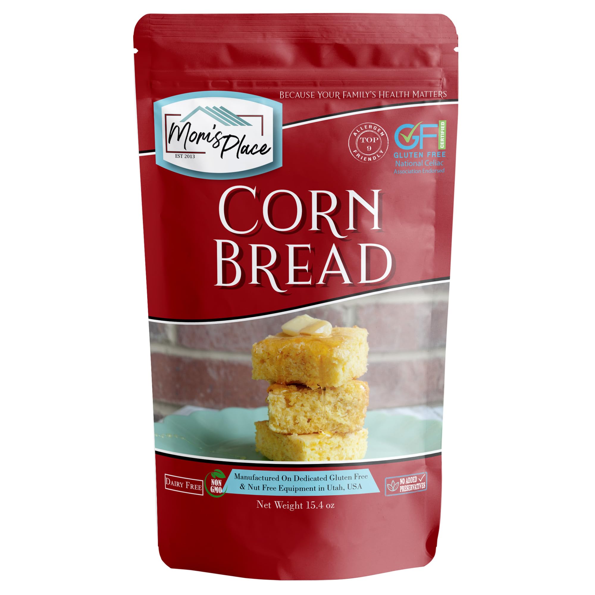 Mom's Place Gluten-Free Cornbread Mix - Dairy Free, Nut Free & Soy Free, 15.4 oz