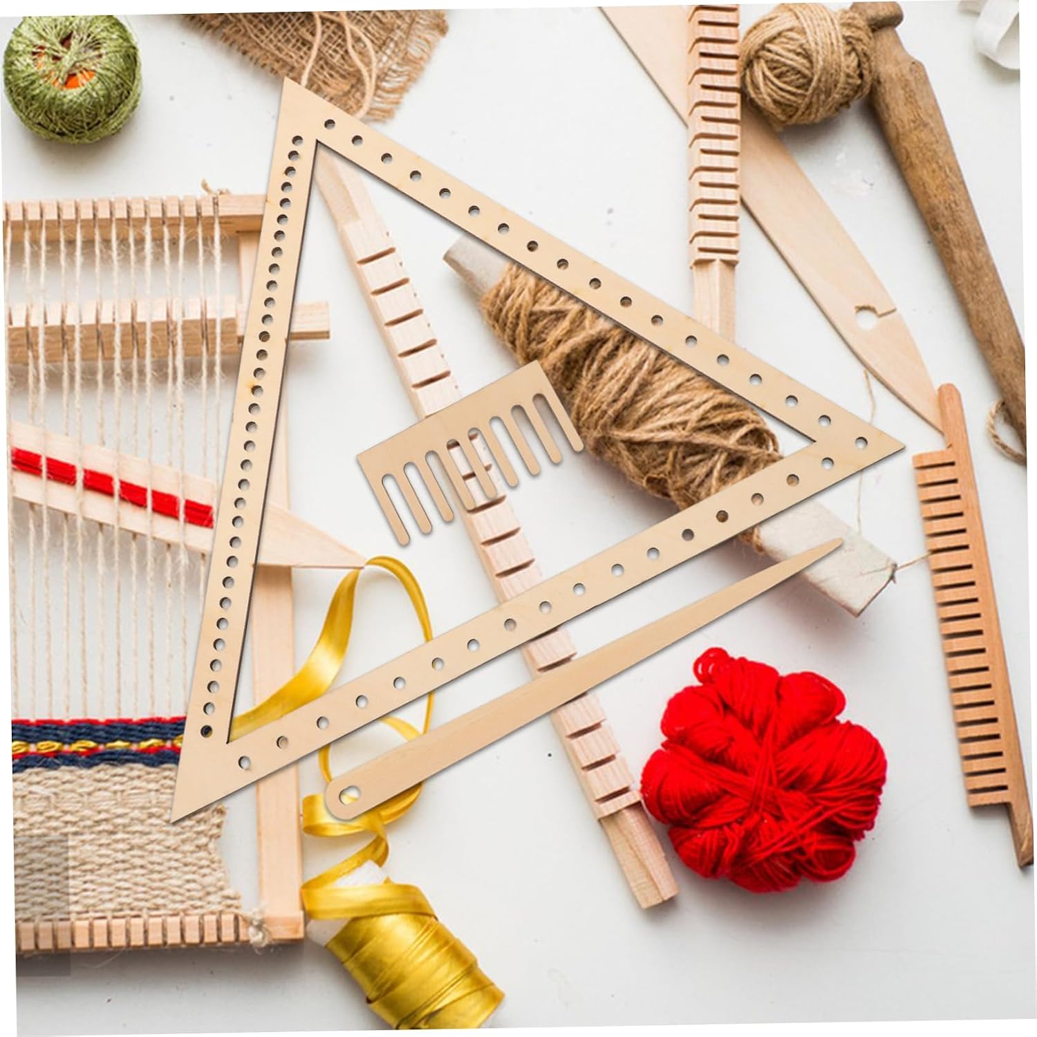 DIYEAH 1set Craft Weaving Loom DIY Handcraft Weaving Tool for Yarn Projects Triangle Loom for Creative Boys and Girls and Adults Includes