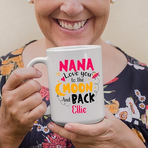 Miniatura 3 de Taza de Nana Love You To The Moon And Back, taza de café personalizada para abuela, regalo de cumpleaños para la abuela, regalo de cumpleaños de la