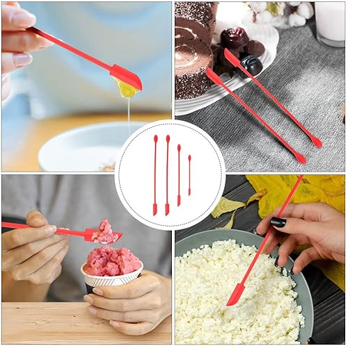 Miniatura 9 de Beaupretty 4 espátulas de silicona de mango largo, espátula antiadherente, espátula de cocina, herramienta de raspador para cocina, hornear,