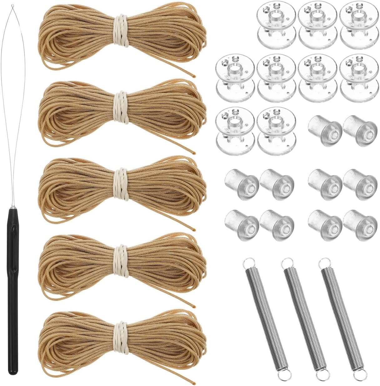 Alasum Rv Pleated Shade Repair Kit with Cord Hold Down Pulleys and Springs Universal Camper Window Shade Accessories for Rv Blinds Restringing and Repair