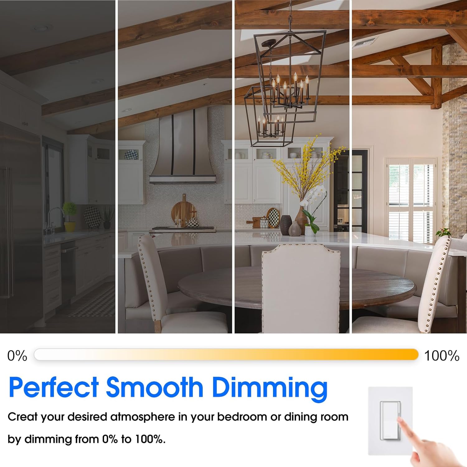 Energetic CA11 E12 LED Chandelier Light Bulbs 40W Equivalent, Dimmable LED Candelabra Bulbs, 2200K Amber White, 330LM, Amber Glass, 12 Pack