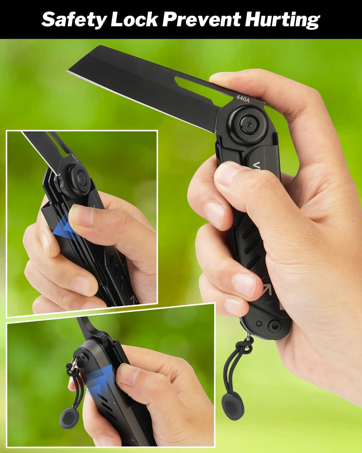 VIPERADE VAK4 Multitool Pocket Knife for Men, Multifunctional 21-in-1 Multitool Pocket Knife with Pouch, Outdoor Camping Survival and Everyday Use (K4-Black)