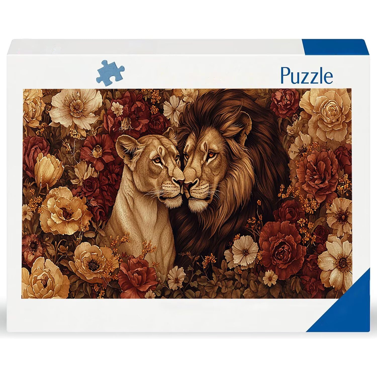 Puzzle de Madera para Adultos 1312 Piezas - León de Pareja, Obra de Arte de Juego de Rompecabezas para Adultos, Puzzle de Impresión de Alta Definición Multicolor, Pasatiempo Creativo Regalo b-797