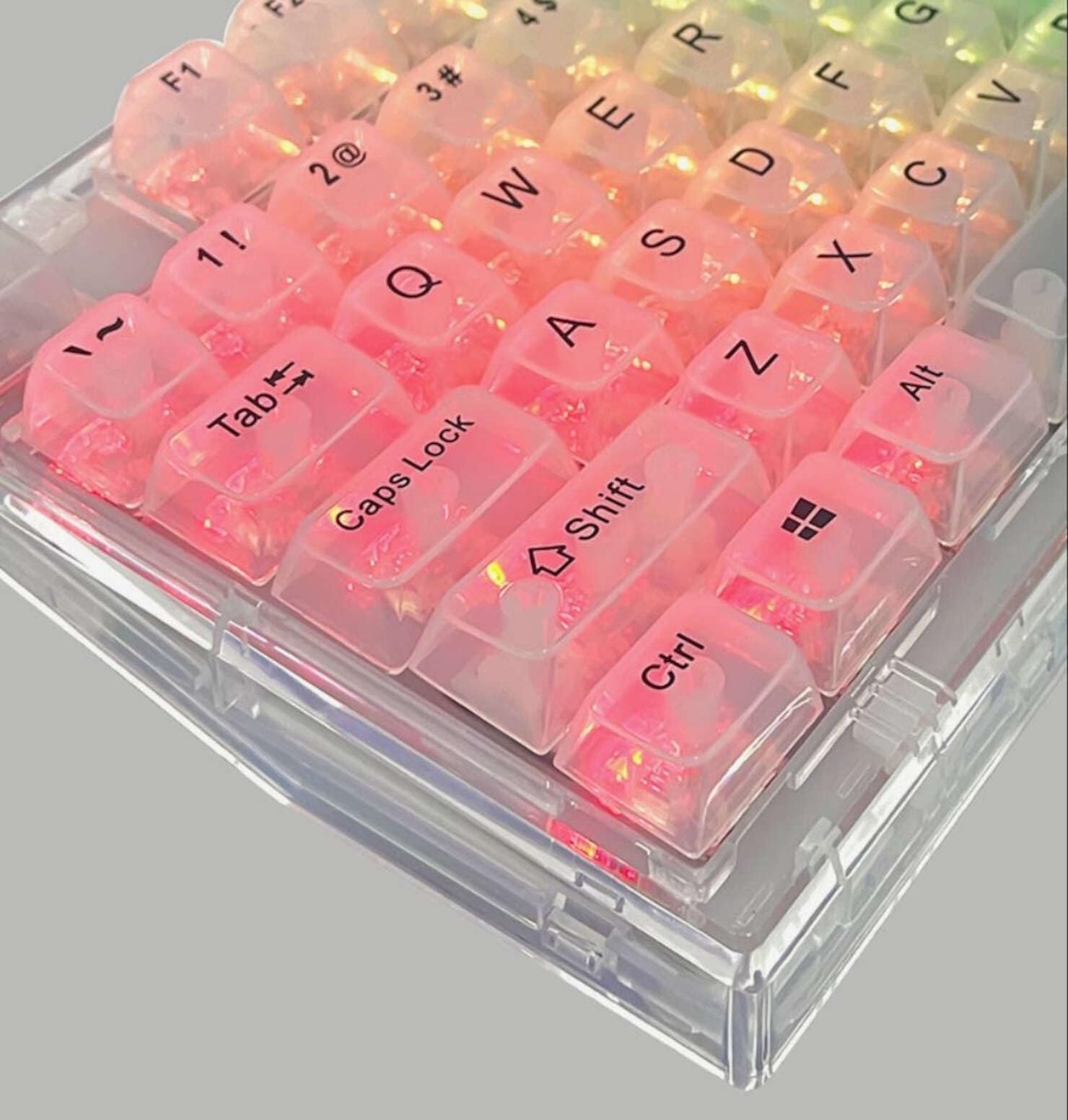 Set 132 Keycaps transparenti tasti tastiera meccanica gaming LAYOUT ANSI ABS MDA
