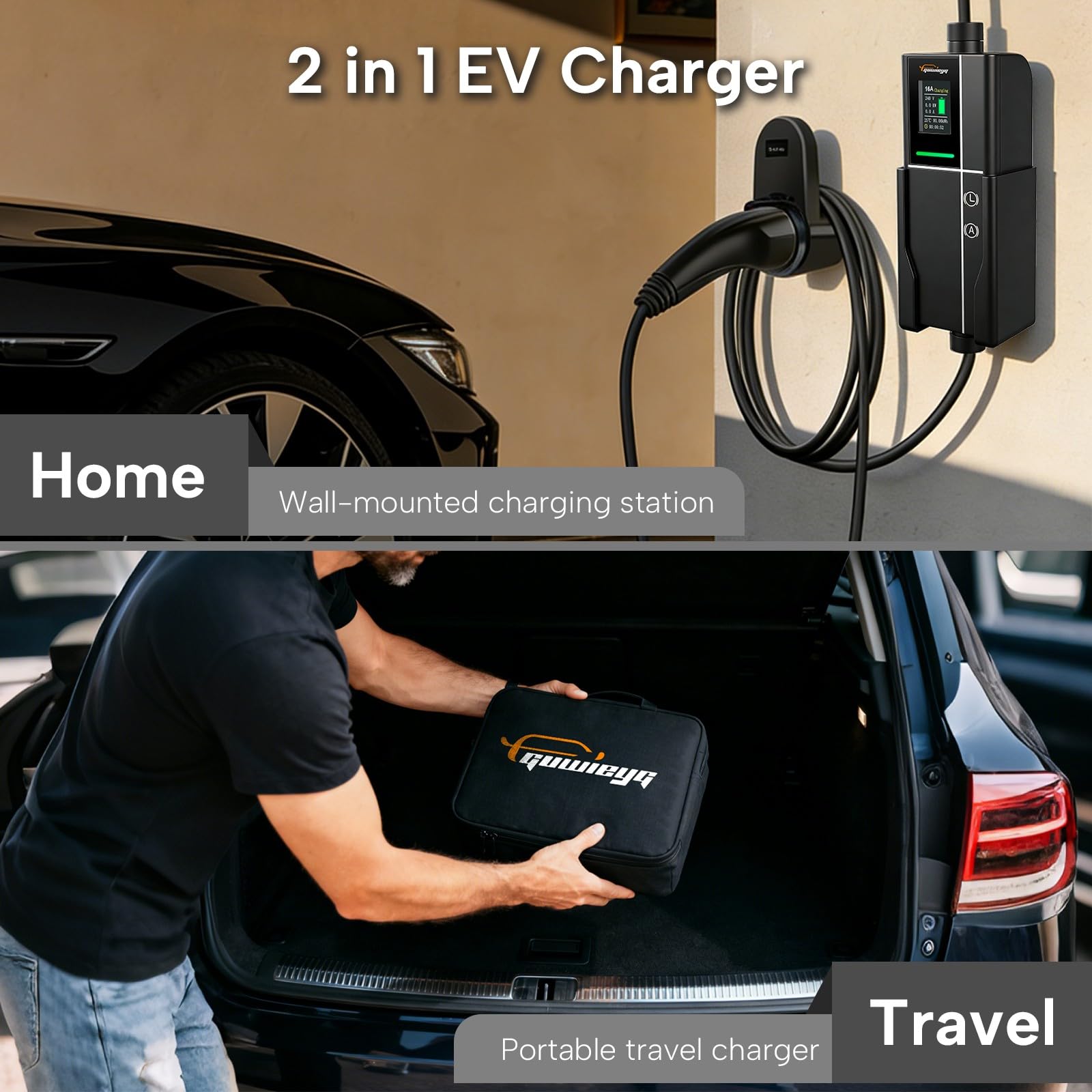 Kabel ładujący typu 2 ze złączem CEE, 11kW, 3 fazy, 6m, 6-16A, IEC 62196 Przenośna ładowarka do PHEV/EV z kieszenią na drzwi, wodoodporny IP66