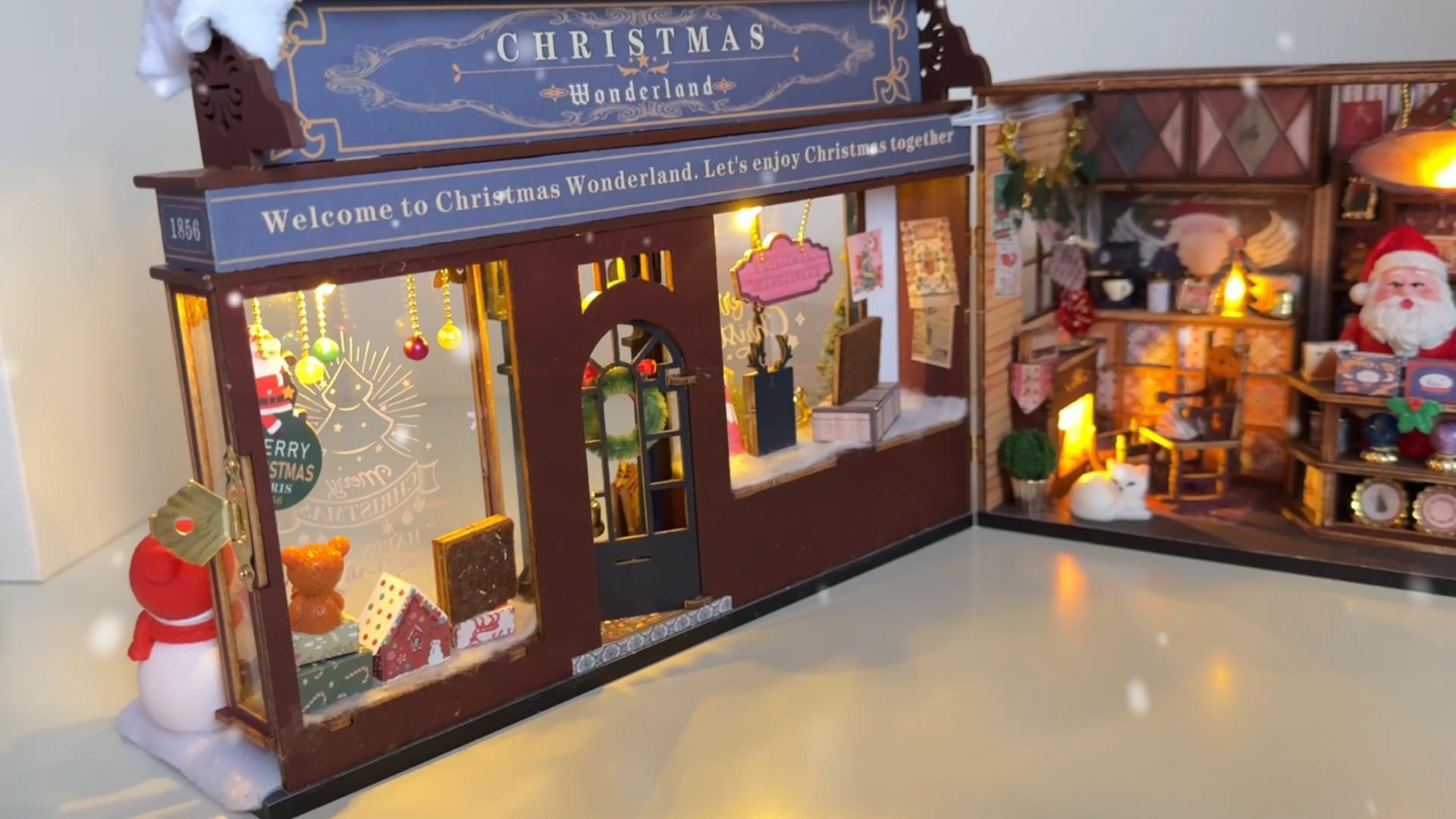 ドールハウス　ハンドメイド1/12　NO.73　✩Christmas✩ Amazon.com: fifijoy Christmas Miniature Dollhouse Kit, DIY
