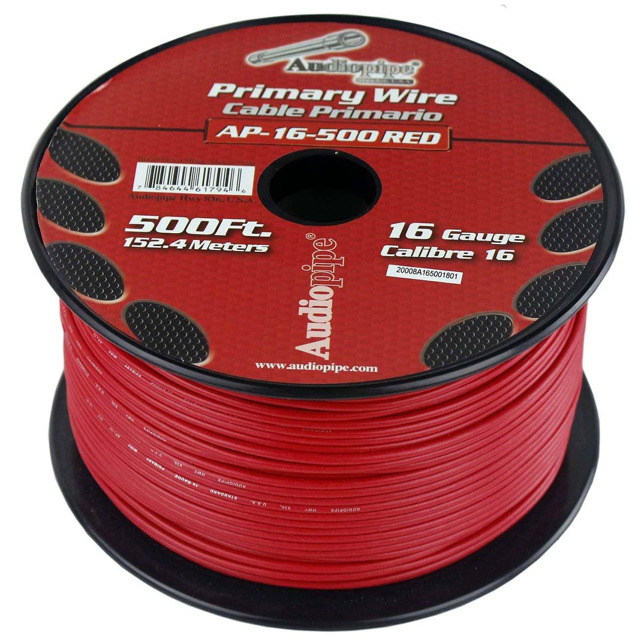 Audiopipe AP16500RD 16 Gauge 500ft Primary Wire Red