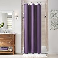 Vista 128 de Naturoom cortina de ducha de 36 pulgadas - cortina de ducha estrecha para espacio pequeño, de medio tamaño, de lino verde ultra gruesa, juego