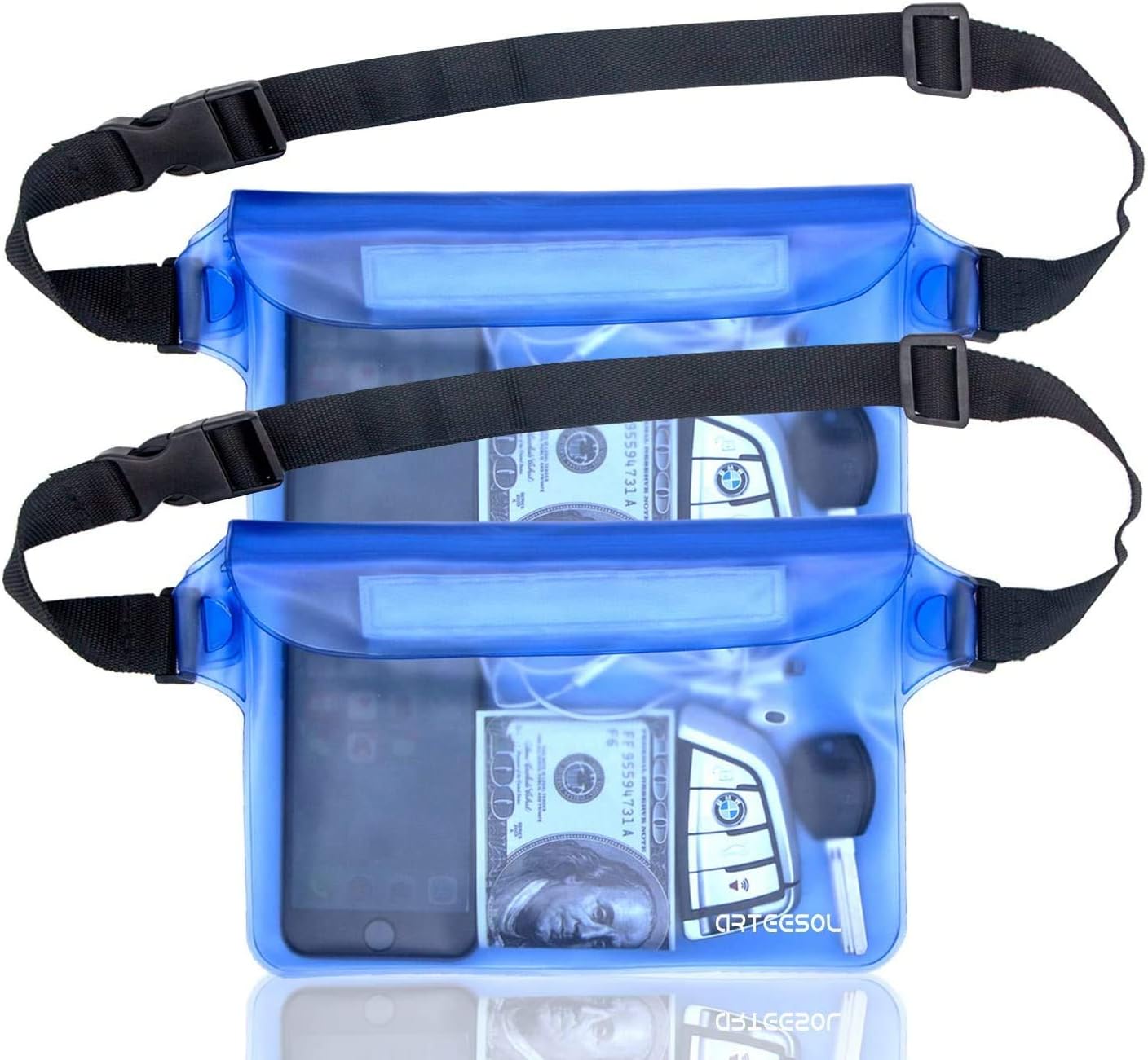 Waterproof Pouch Fanny Pack with Touch-Sensitive Screen, Adjustable Waist Strap, Keeps Phone & Valuables Dry for Swimming, Diving, Boating, and Fishing