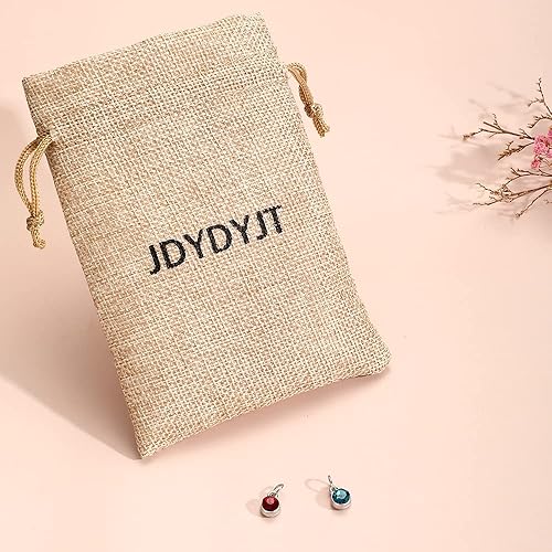 Miniatura 7 de YJT 12 dijes de piedra natal para pulseras, collares, joyería, cristal de plata para mujeres y niñas, 0.236 pulgadas, Plata, Circonita Cúbica