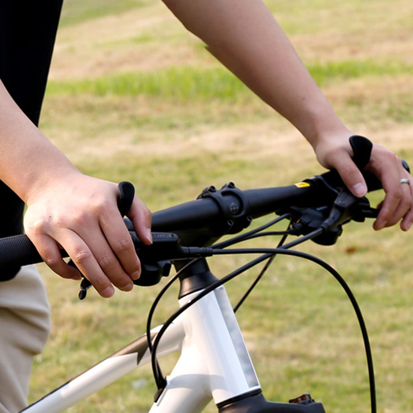 Poignées De Vélo PRUNUS Ergonomiques Noires – Avec Embouts De Guidon, VTT/route