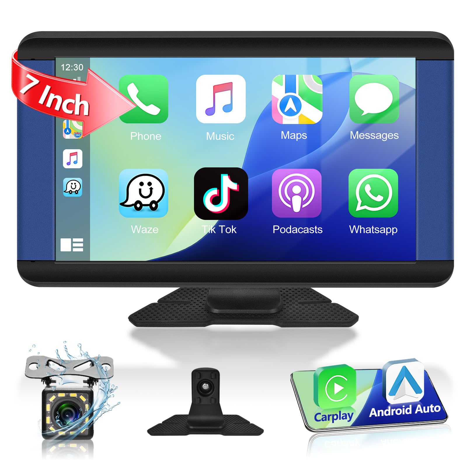 podefo wireless carplay radio portatile 7 pollici hd touchscreensBluetooth
