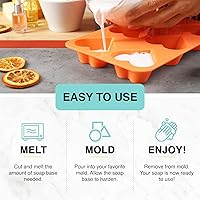 Vista 3 de Saponify - Kit de muestras de base de jabón para derretir y verter, molde de silicona, miel, transparente, aceite de semilla de cáñamo, blanco