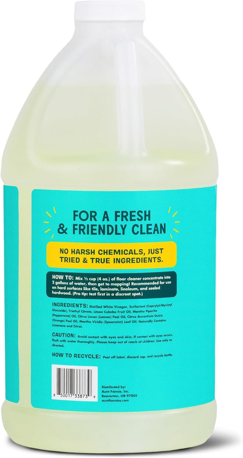 Aunt Fannie's Ultra Concentrated Floor Cleaner Vinegar Wash, Multi-Surface Solution For Mopping, Value Size, Bright Lemon Scent, 64 oz - Image 7