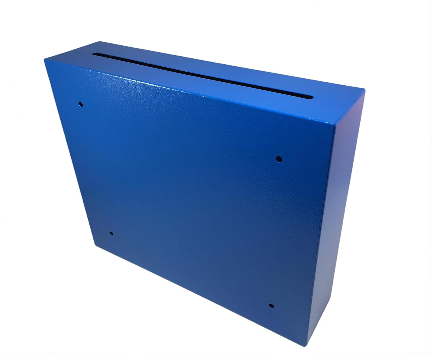 FixtureDisplays® Steel Multipurpose Wall Mountable Suggestion Donation Mail Cash Drop Box, Medium Size 15212-blue