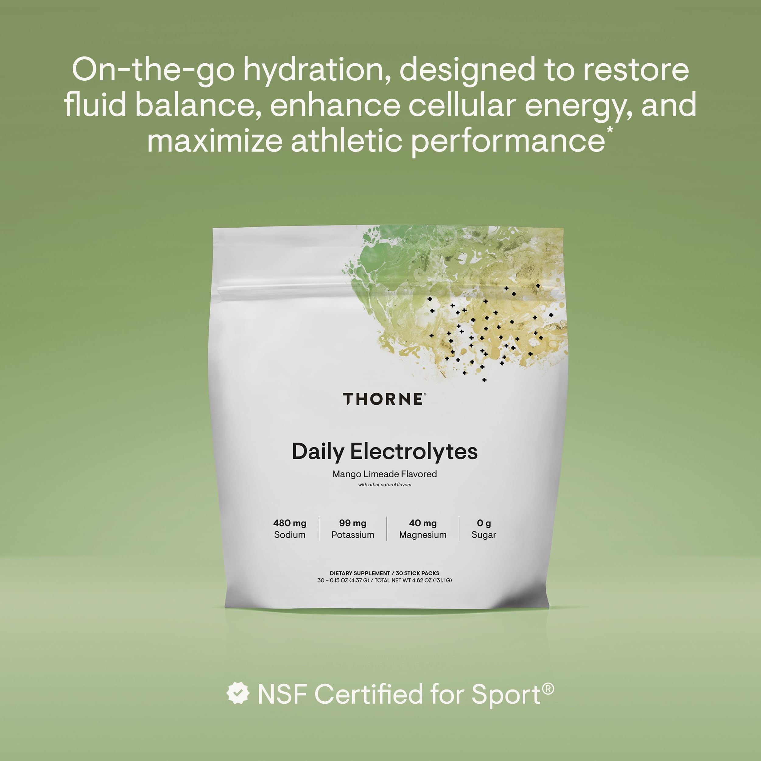 THORNE Daily Electrolytes, Electrolyte Powder Drink Mix, 30 Stick Packs — Amazon image 2