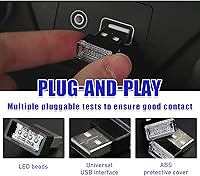Vista 4 de Kewucn 4 lámparas LED USB para el interior del automóvil, mini luz nocturna LED portátil, kit de iluminación ambiental para automóvil, luz nocturna