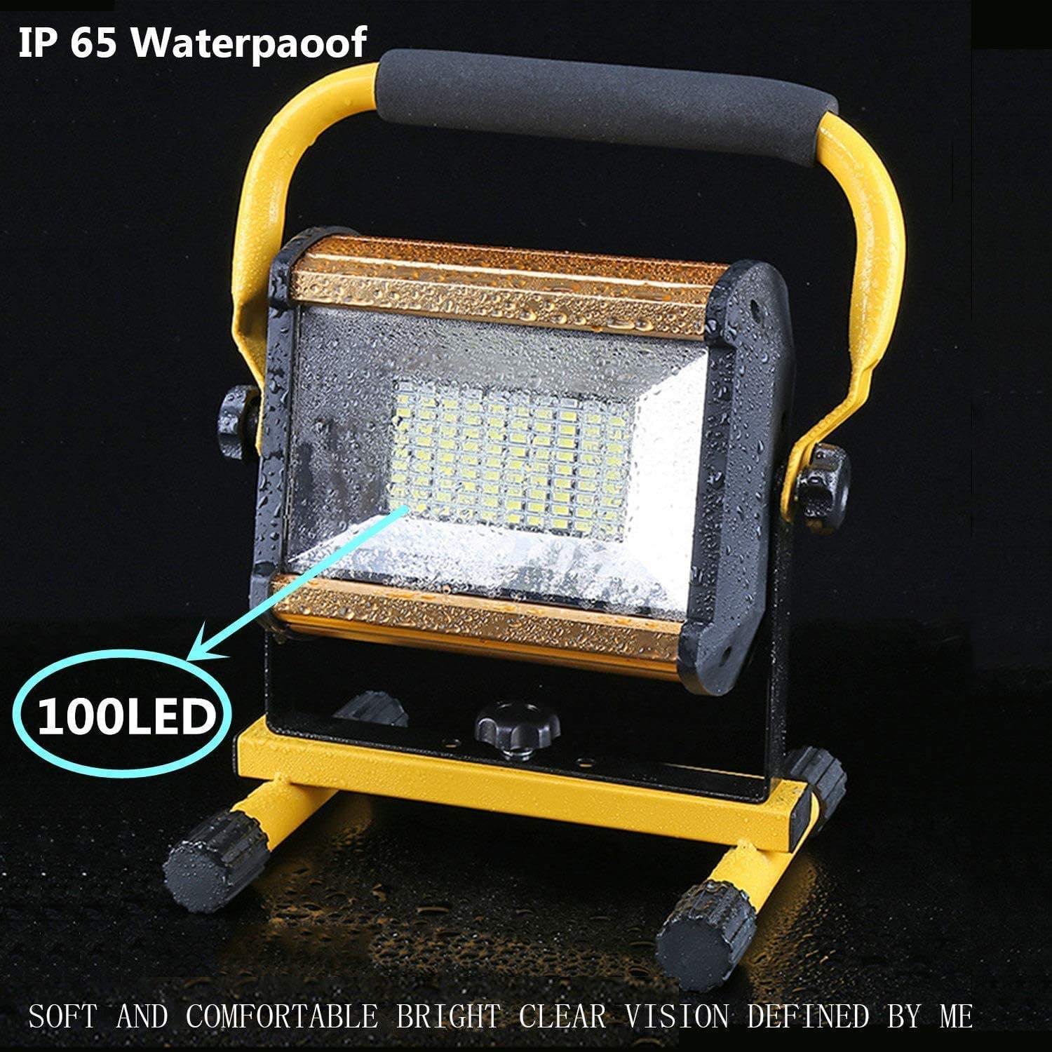 Reflektory LED z możliwością ładowania Przenośne światła robocze z zestawem 2 lamp USB Site, IP65 Wodoodporna zewnętrzna lampa kempingowa, 8000 lm Turystyka Awaryjna naprawa samochodów Lekka