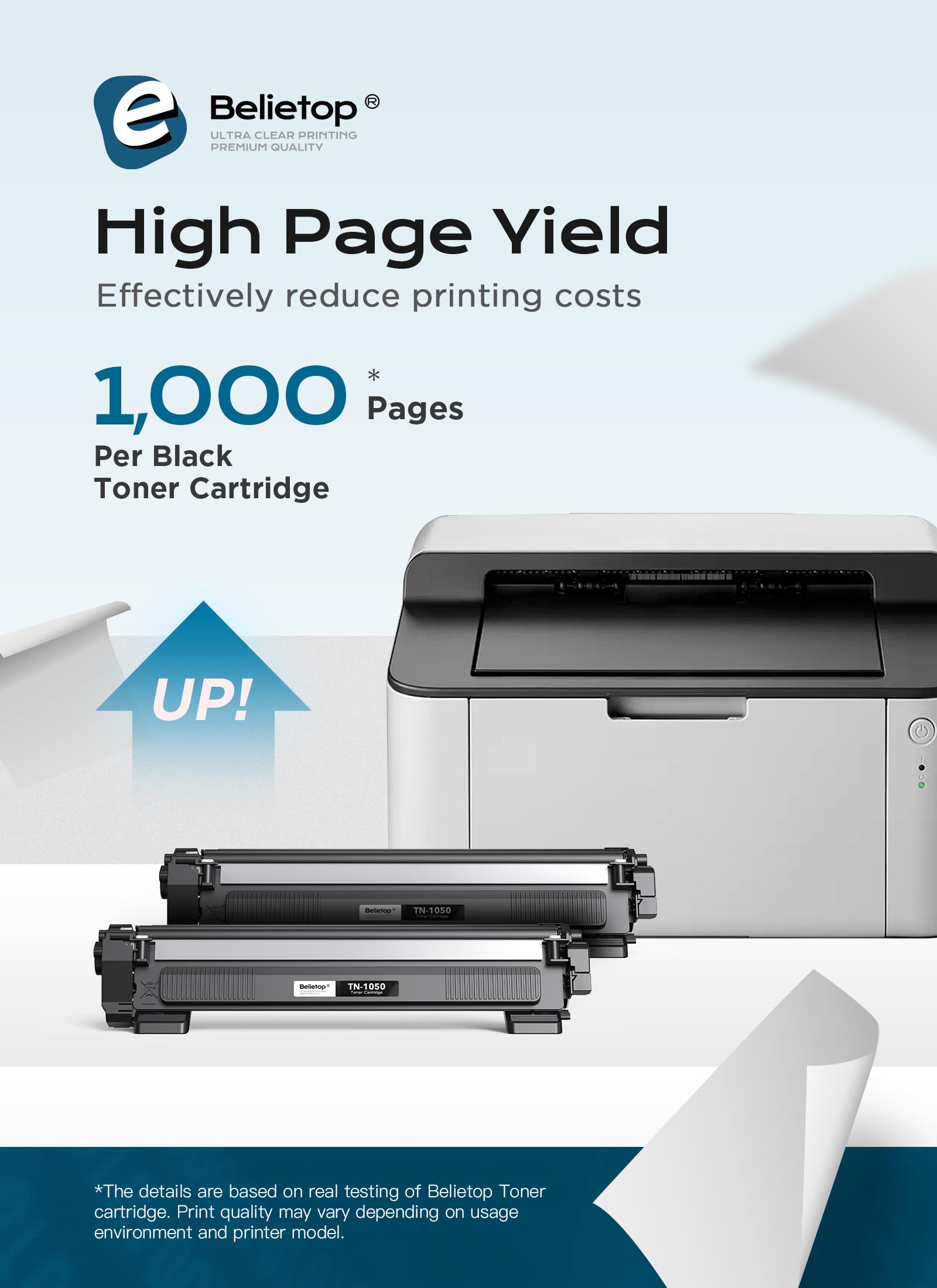 belietop TN-1050 Cartucce di Toner per Brother TN1050 per DCP-1612W HL-1110 HL-1210W HL-1212W DCP-1510 DCP-1512 DCP-1610 DCP-1610W MFC-1810 MFC-1910W (2 nero)