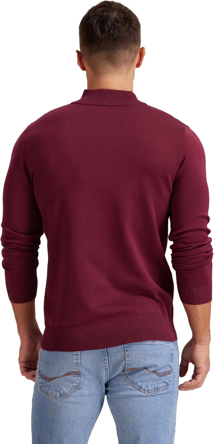 Men's Casual Knitted Mock Neck Pullover Sweater - Image 3