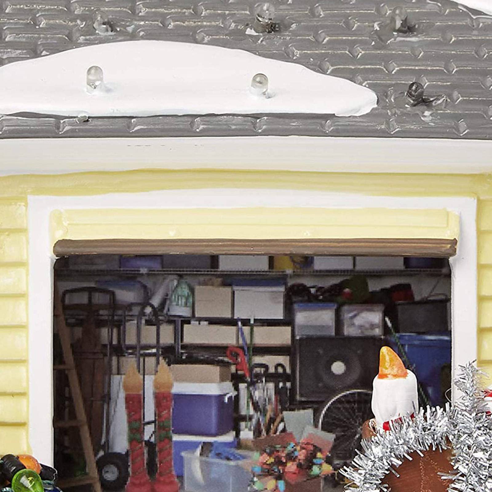 Fenteer Weihnachten Schneedorf LED Ornamente Statue Kunst Landschaft Dekoration Geschenke Miniaturhaus 12,5x10x10cm