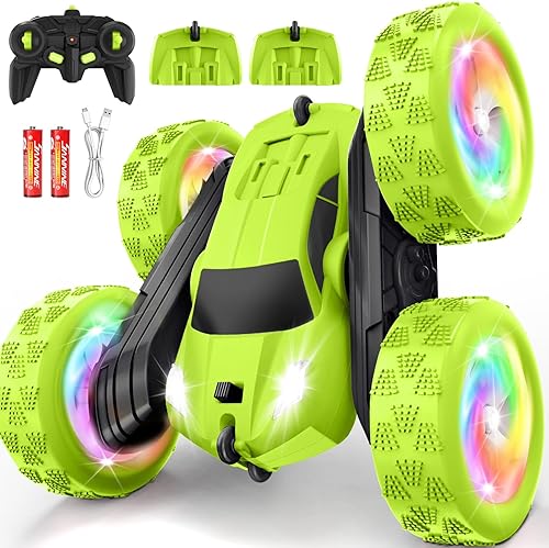 Coche de control remoto, autos RC de acrobacias, 2.4 GHz de doble cara 360 Flips RC Crawler, juguetes al aire libre para niños de 4 a 8 años,
