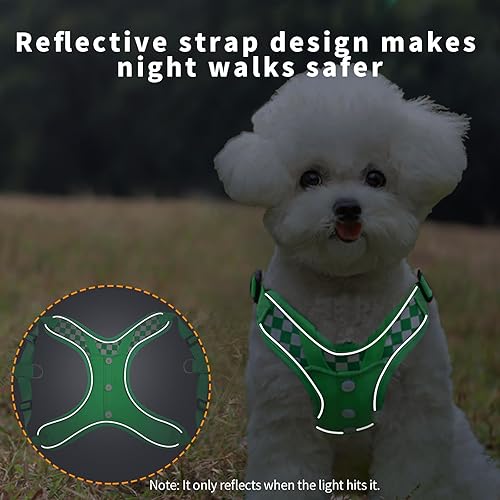 Miniatura 30 de Arnés para perro con correa, arnés ajustable sin tirones, arnés con chaleco acolchado transpirable para perros pequeños, medianos y grandes