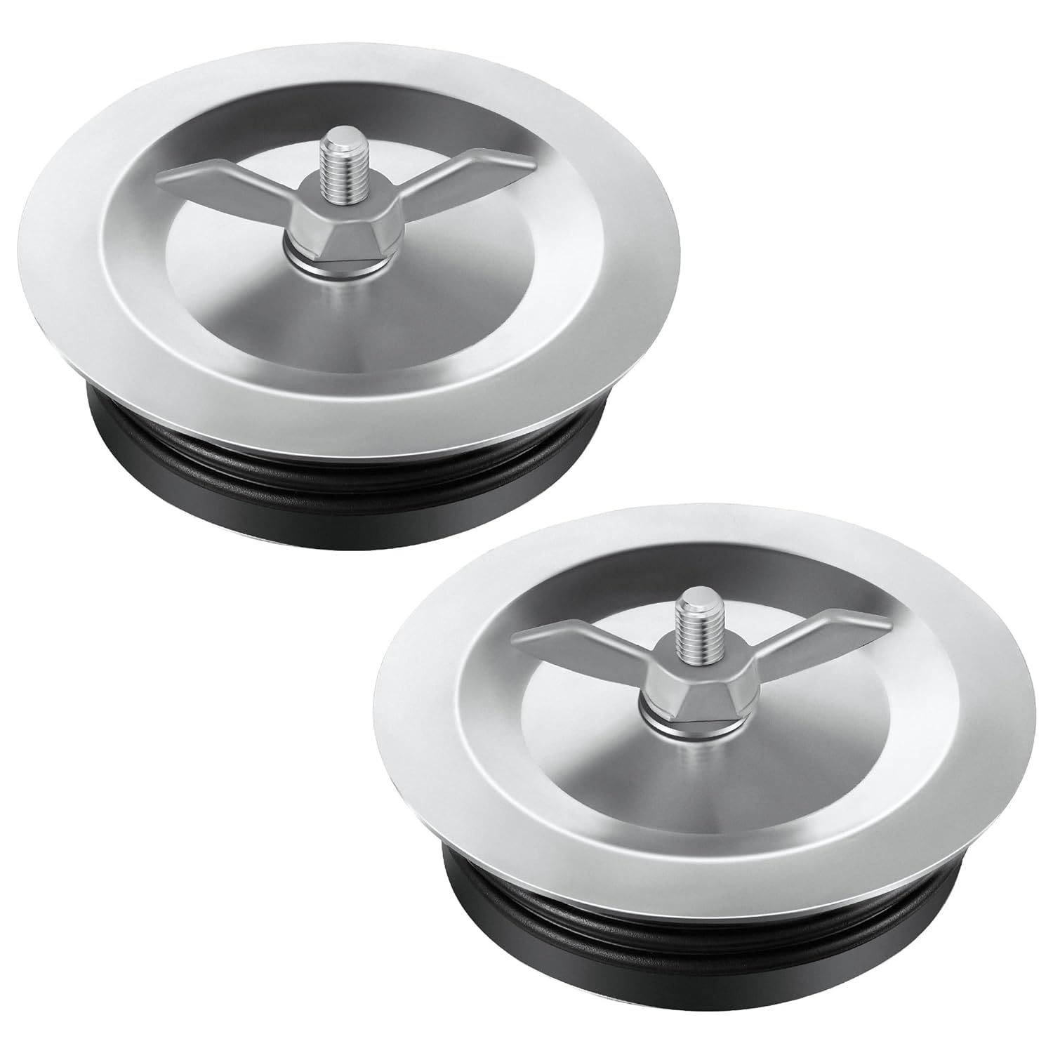 Dreyoo 2 Pcs 6 Inch End of Pipe Gripper Mechanical Plug, Steel Drain Pipe Cover with Galvanized Screw and Wing Nut for Outdoor Sewer Clean Out Drain