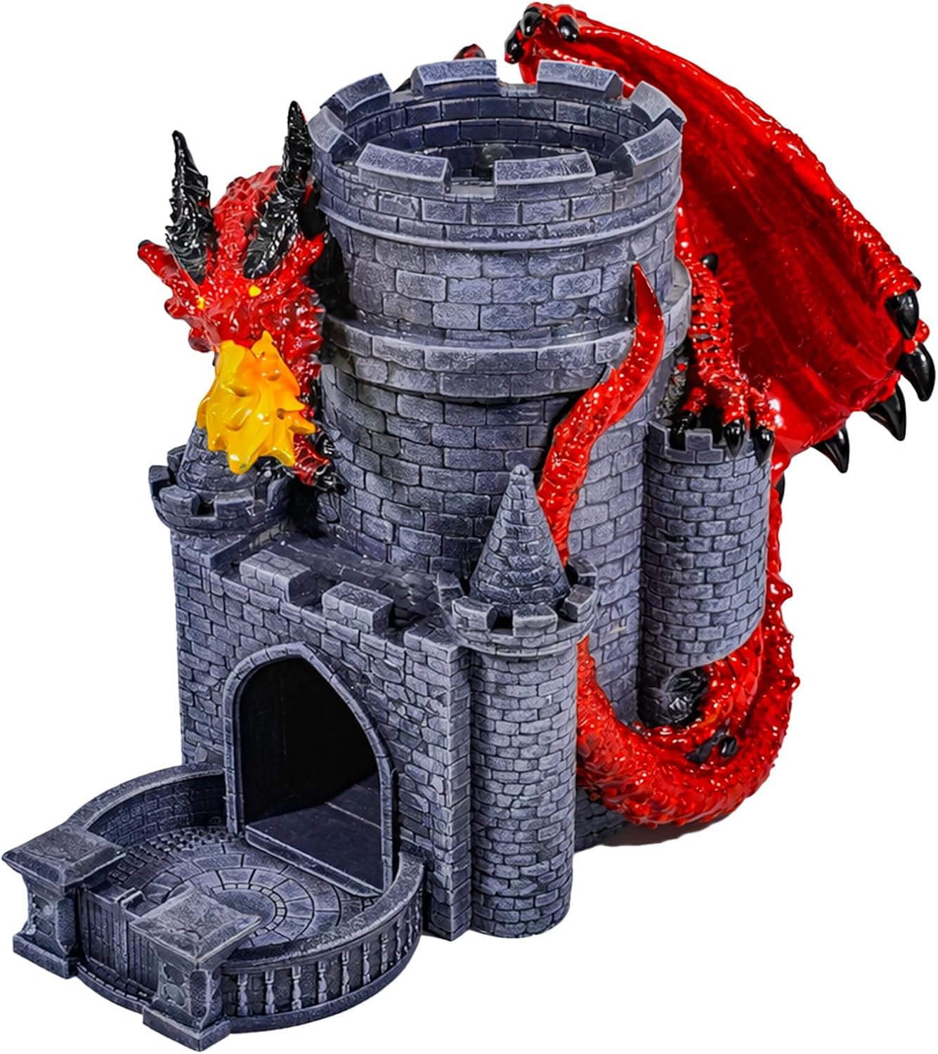 Wowagoga Dice Tower,Red Dragon Castle Dice Tower,Easy Roller for Perfect Table Decoration & Party Surprise Gifts