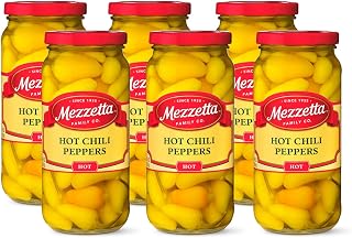 Mezzetta Hot Chili Peppers | Gluten Free, Kosher, Keto Certified | Crunchy Cascabella Peppers, 16oz Jars Pack of 6 for Nachos & Burgers