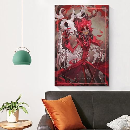 Miniatura 4 de IUWRFNXA Hazbin - Póster de hotel de anime, papel pintado en lienzo, impresiones artísticas de pared para decoración de pared, decoración de