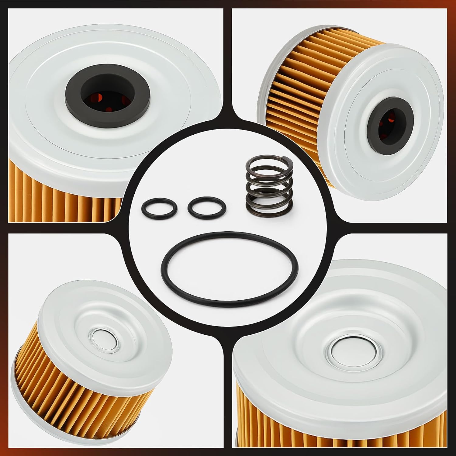 Oil Filter & Spring For Honda FourTrax 300 TRX300/FW TRX300EX TRX400EX | For Rancher 350,Foreman 400 450 500 520,Racher 420,Pioneer 500 520,15412-HM5-A10 ,15414-KF0-000,91302-KF0-003 ,91302-KPF-960