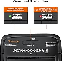 Vista 7 de Bonsaii Trituradora de papel, trituradora de corte transversal de 8 hojas con contenedor de 4.2 galones, tarjeta de crédito, correo, grapa/clip