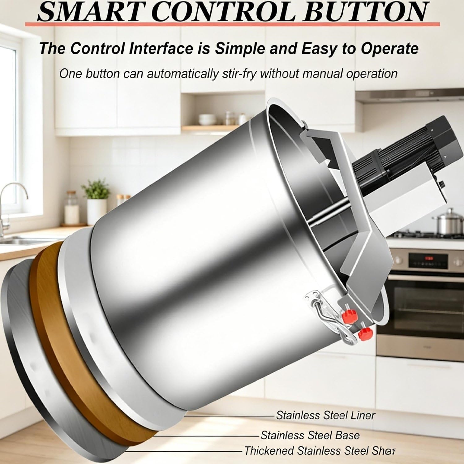 Batidora automática de Alimentos, con tazón de Acero Inoxidable, con Gancho amasador y batidor para Hornear Pasteles, Pan y Galletas. 80