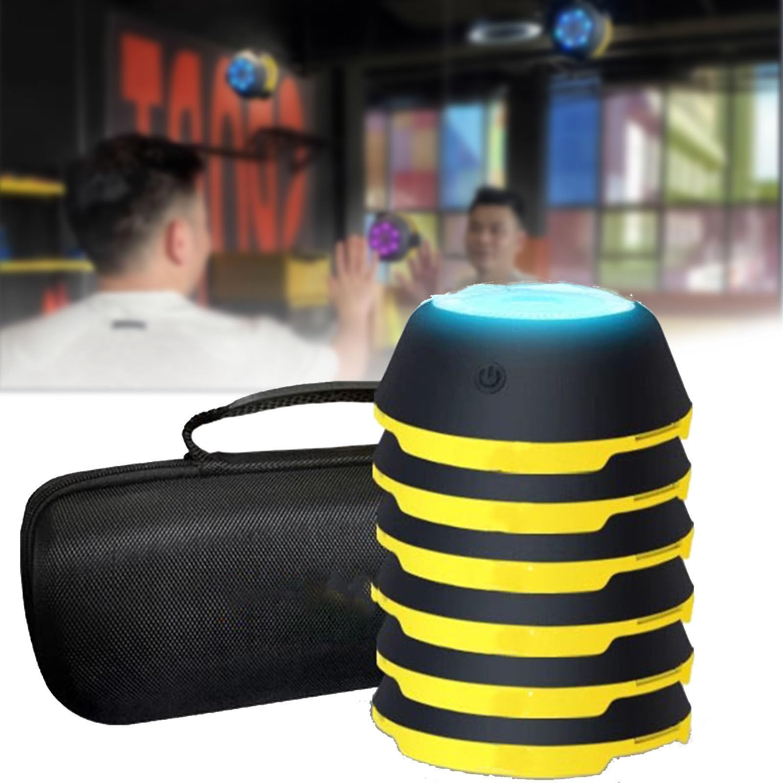 LjyAeono Agility Fitness Light, Reaction Training Light with APP, 29 Functions Speed Agility Reaction Equipment for Basketball, Football, Boxing, Etc. 6lights