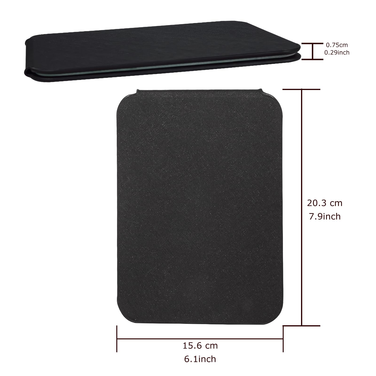 Make-up-Spiegel, 15,2 x 20,3 cm, tragbarer PU-Lederspiegel, faltbarer Schreibtischspiegel mit verstellbarem Ständer für Schminktisch, Büro, Reisen (M, Schwarz)