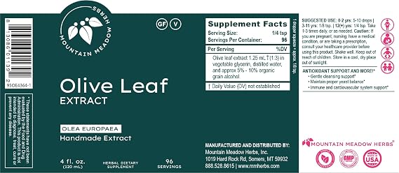 Mountain Meadow Herbs Olive Leaf Extract Gentle Cleansing Drop 4 oz