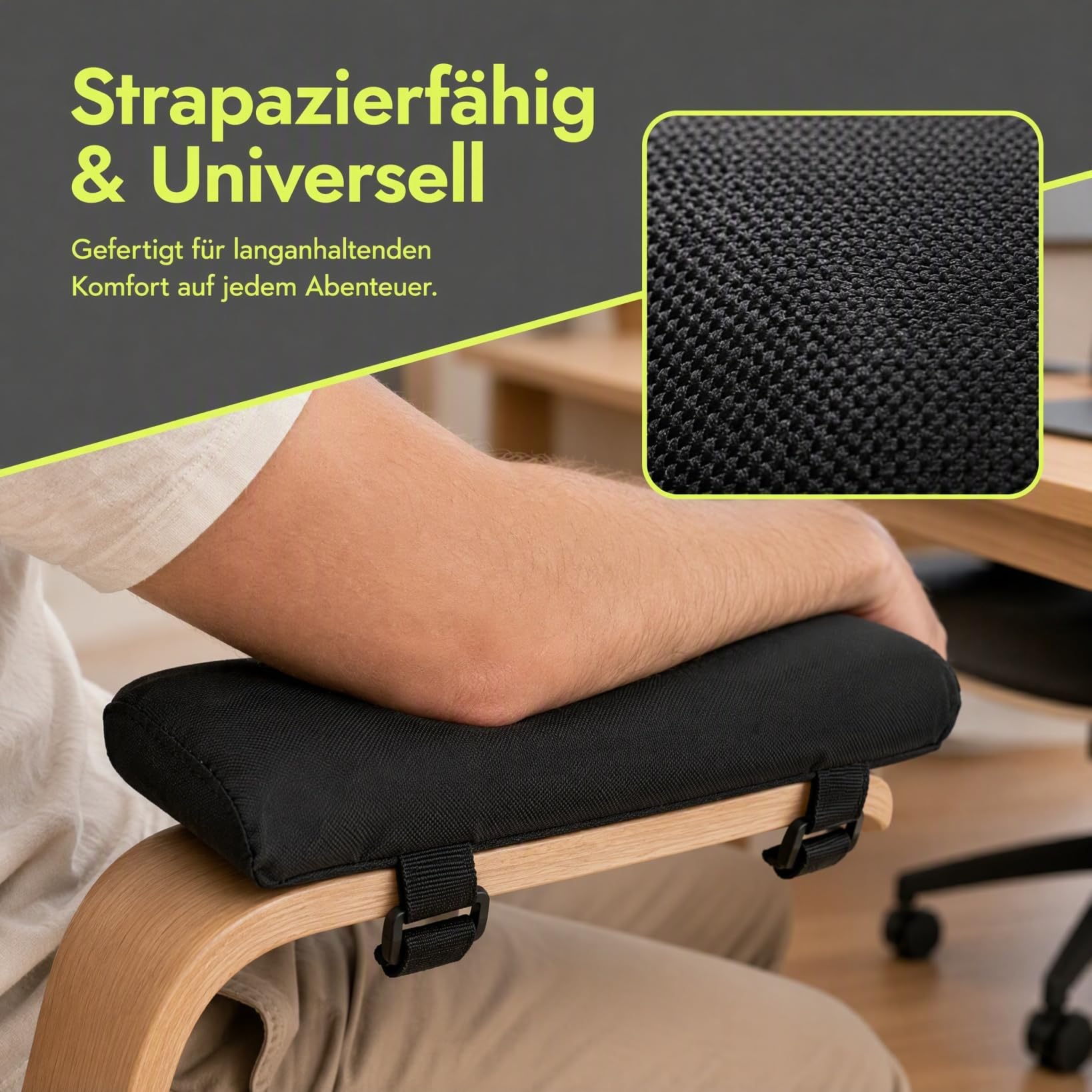 Armlehnenpolster FüR CampingstüHle 1 Paar Schwarz