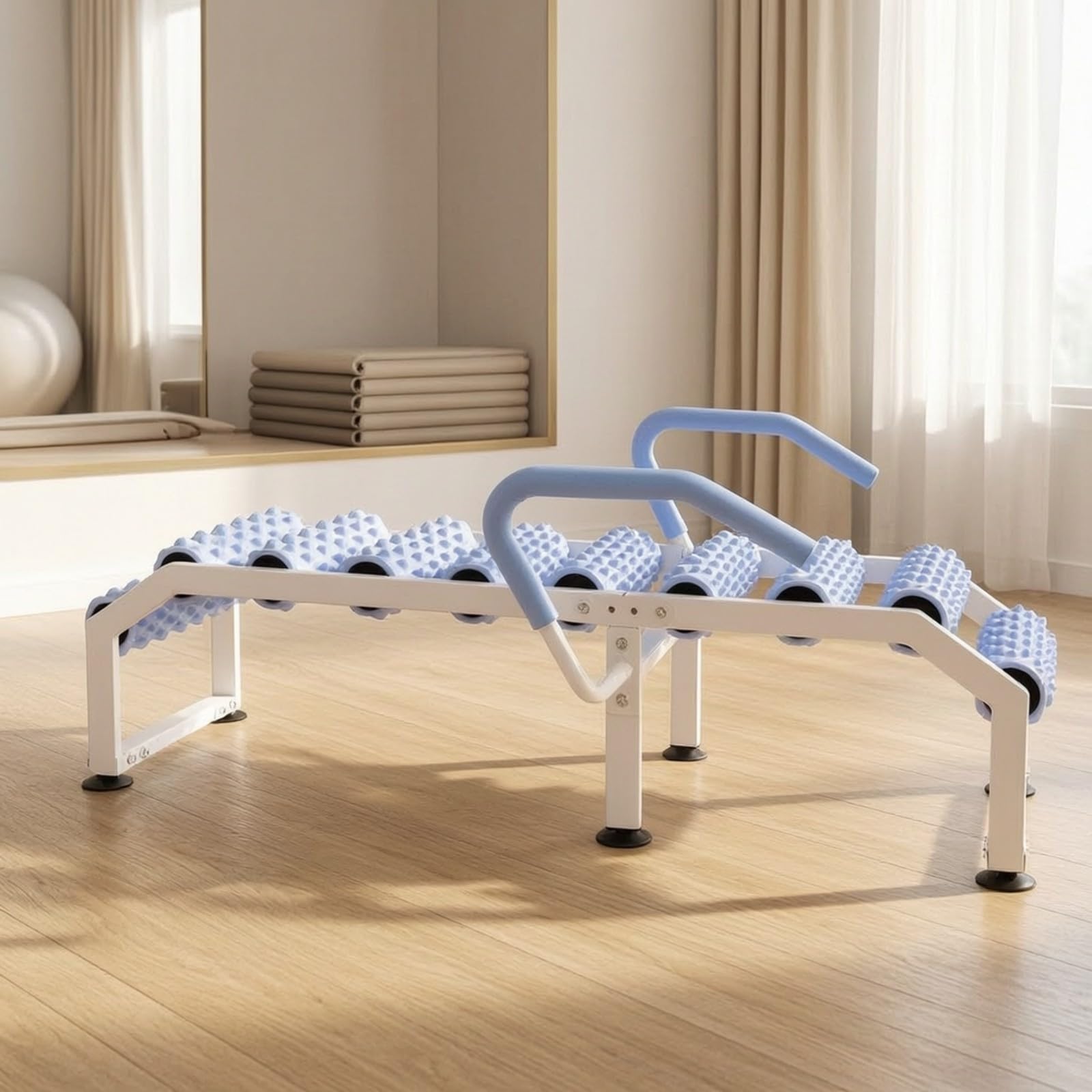 Ganzkörper-Dehnungs- und Rückenmassagegerät multifunktional Rückendehnungsgerät mit Massagerollen zur Dehnung Pilates-Rückenstrecker für Heimgebrauch,